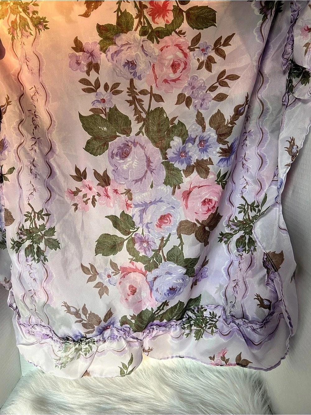 Vintage Floral Purple Pillow Sham